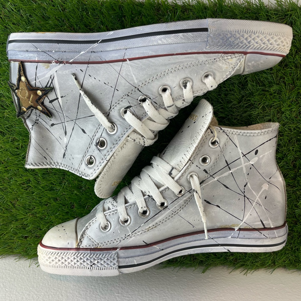 Happiness 10 Women's High-tops Size 7.5 (EU 38) Paint Splatter Design